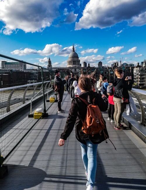 Girl walking London