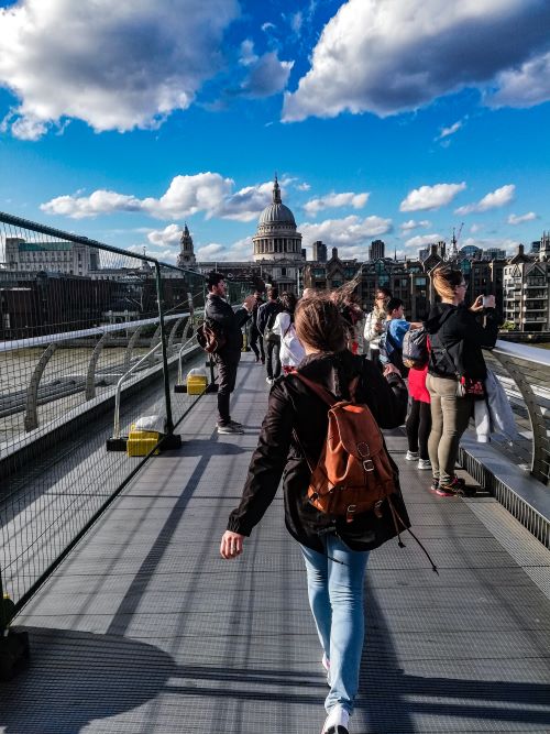 Girl walking London