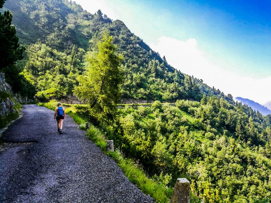 mountains girl hiking